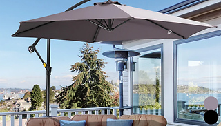 3m Black Hanging Banana Parasol - 2 Colours