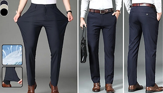 Men’s Formal High-Stretch Trousers - 5 Sizes & 3 Colours