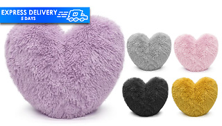 38cm Heart Shape Filled Cushion - 5 Colours