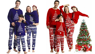 Red or Blue Family Christmas Pyjamas Set - Women's, Men's, Kid's and B ...
