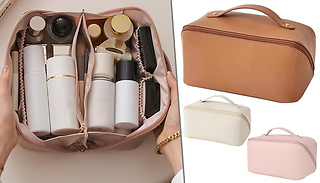 Faux Leather Cosmetics Travel Bag - 3 Colours