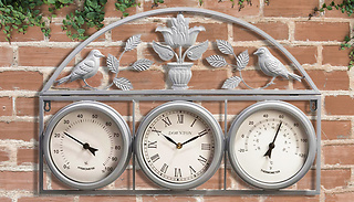Garden Ornate Weather Station Clock