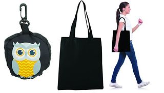 Foldable Tote Shopping Bag with Case & Clip