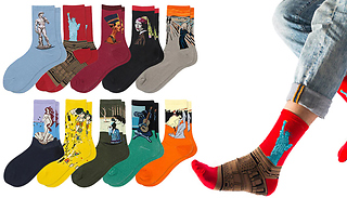 5 Pairs of Famous Artwork Socks - 2 Options
