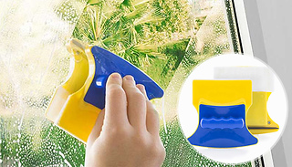 Magnetic Double-Sided Window Cleaner with 4x Sponges - 1 or 2-Pack