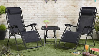2x Zero-Gravity Chairs and Table Set - 2 Options