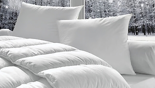 15 Tog Hollowfibre Duvet Set with 4 Pillows - 5 Sizes