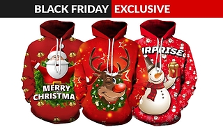 Men's Christmas Cartoon Winter Hoodie - 3 Designs & 5 Sizes