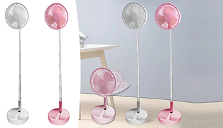 USB Rechargeable Folding Telescopic Floor Fan - 2 Colours