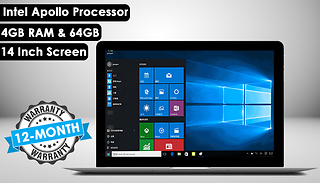 SmartPro Ultra Thin 14-Inch Intel Laptop 4GB 64GB