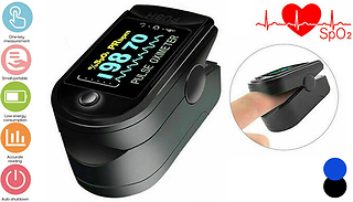 Fingertip Blood Oxygen & Heart Rate Oximeter - 2 Colours