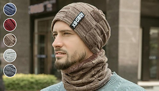 Men's Matching Knitted Beanie & Scarf - 5 Colours