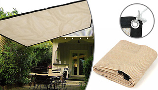 UV-Resistant Beige Sun Shade Awning - 1 x 1.8 Metres