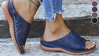 Vintage-Style Wedge Sandals - 4 Colours & 6 Sizes