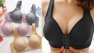 Front Buckle Floral Lace Bralette - 4 Colours & 5 Sizes