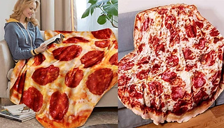 Soft & Warm Round Pizza Flannel Blanket - 2 Designs, 3 Sizes 