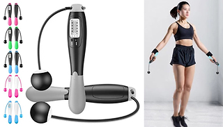 Cordless Weighted Skipping Rope with Counter - 1, 2 or 4-Pack in 6 Col ...