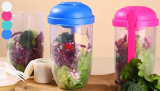 Portable Food Storage Cup with Fork - 4 Colours