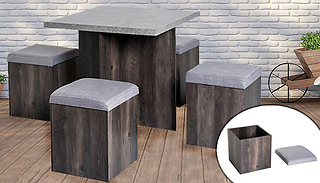 Contemporary 5-Piece Grey Dining Set