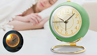 Vintage Style Alarm Clock with Night Light - 4 Colours