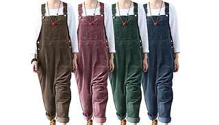 Corduroy Casual Loose Fit Overalls - 5 Sizes & 4 Colours