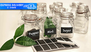 12 Mini Clip Top Airtight Seal Food Spice Storage Jars