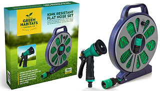 15m Flat Kink-Resistant Hosepipe with Spray Gun