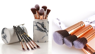 10-Pack Marble Makeup Brush Set - 2 Colours