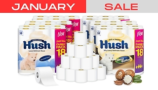 18, 36 or 72-Pack of Hush Luxury Scented 3-Ply Toilet Rolls - 2 Design ...