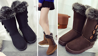 Faux Fur Winter Boots - 7 Sizes & 3 Colours