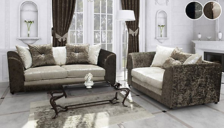 Argent Bella Crushed Velvet Sofas - 2 or 3-Seater