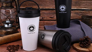 Stainless Steel Insulated Travel Mug with Handle - 3 Colours