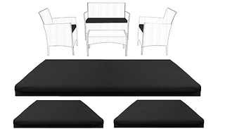 3-Piece High-Density Waterproof Rattan Cushion Set - 2 Colours