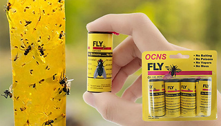 Sticky Fly-Catcher Paper Ribbons - 4, 8, 12, or 16 Rolls