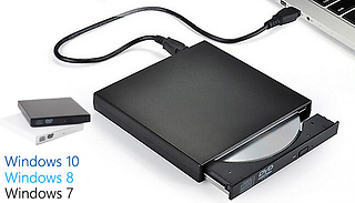 2-in-1 External DVD/CD Reader and Burner - Black or White