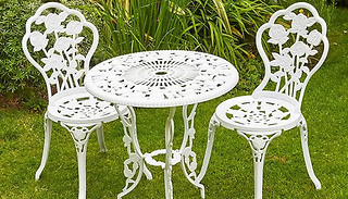 3-Piece Rose Bistro Garden Furniture Set - 2 Colours