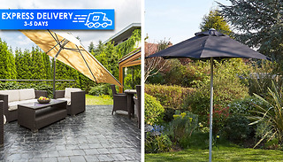 2M Standard or 2.7M Crank Garden Parasol - 3 Colours