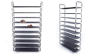 10-Tier Non-woven Fabric Shoe Rack With Handle