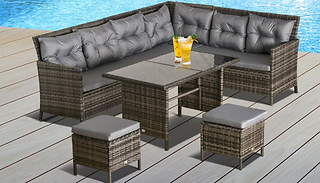 8-Seater Rattan Sofa Set With Coffee Table 