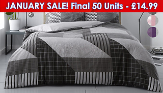 Blake Geometric Reversible Duvet Set - Double or King