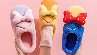 Women's Fluffy Cartoon Bow Slippers - 3 Colours & 3 Sizes