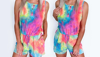 Rainbow Tie-Dye Playsuit - 5 Sizes