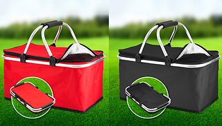 XL 30L Insulated Cooling Picnic Basket With Handles - 2 Colours