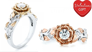 Rose Style Ring Made with Crystals from Swarovski - 2 Colours