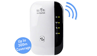 Plug-In Wi-Fi Booster - Up to 300m Coverage!