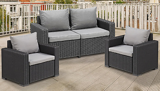 4-Seater California Rattan Sofa Lounger & Chair Set