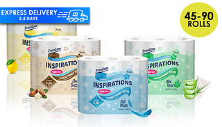 45 or 90 Rolls of Freedom Three-Ply Toilet Paper - 4 Options