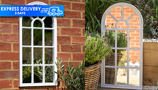 White Modena Arched Wall Mirror