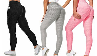Women's Honeycomb High-Waisted Leggings - 8 Colours & 4 Sizes