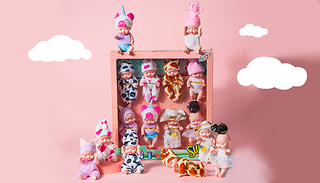 8-Piece 3.5-Inch Sleeping Baby Doll Set